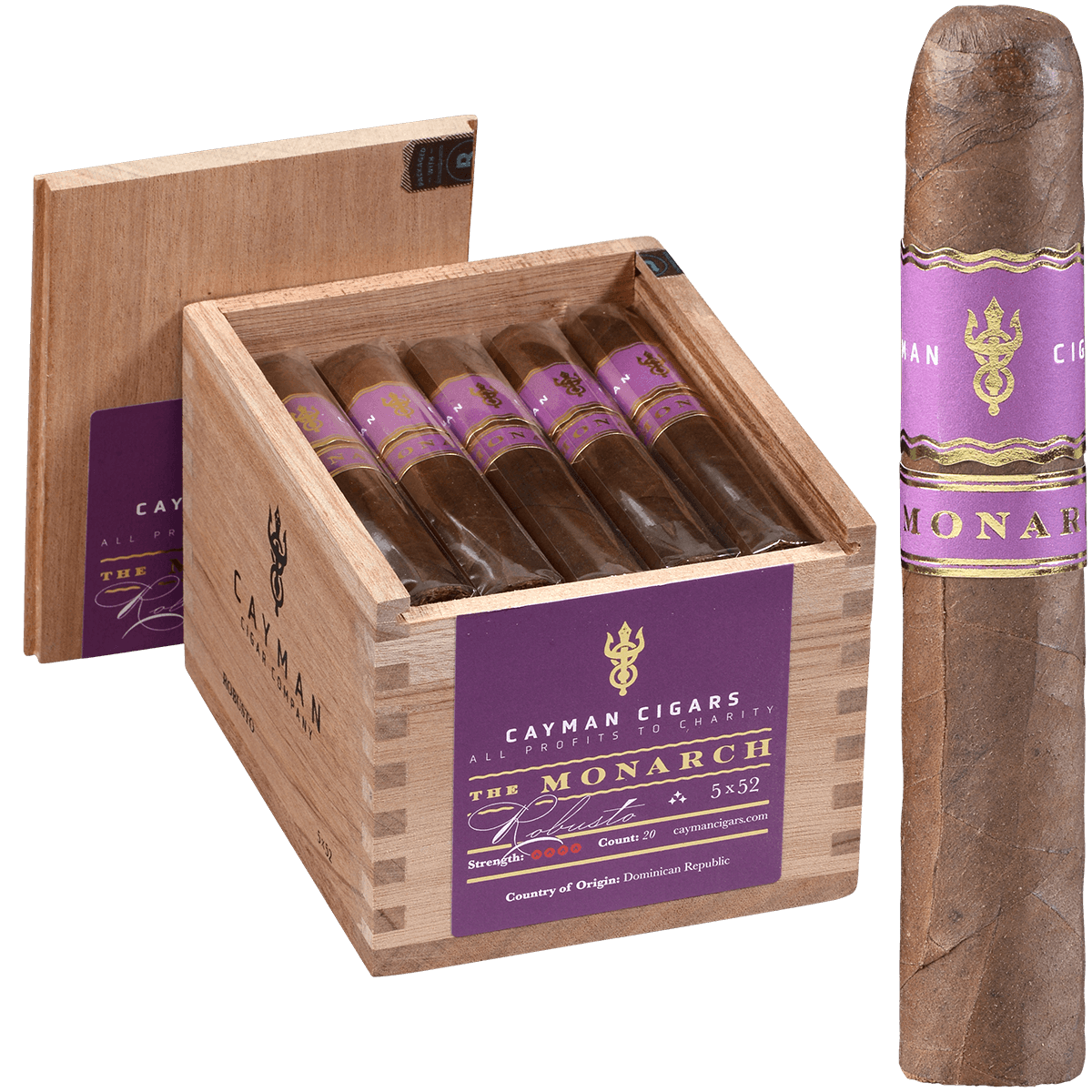 Cayman Cigars Monarch Robusto 20 Ct. Box 5.00X52