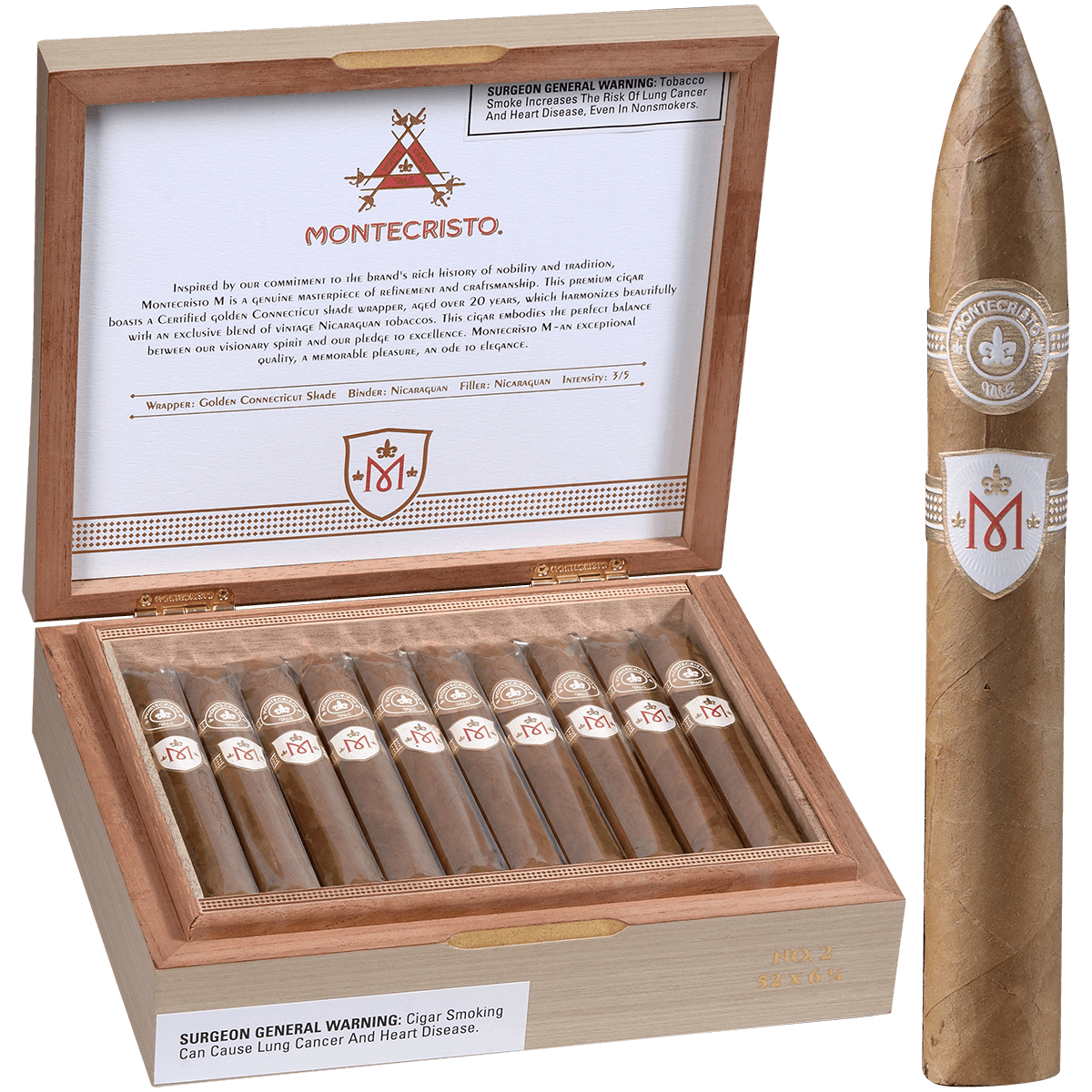 Montecristo M No. 2 20 Ct. Box 6.25X52