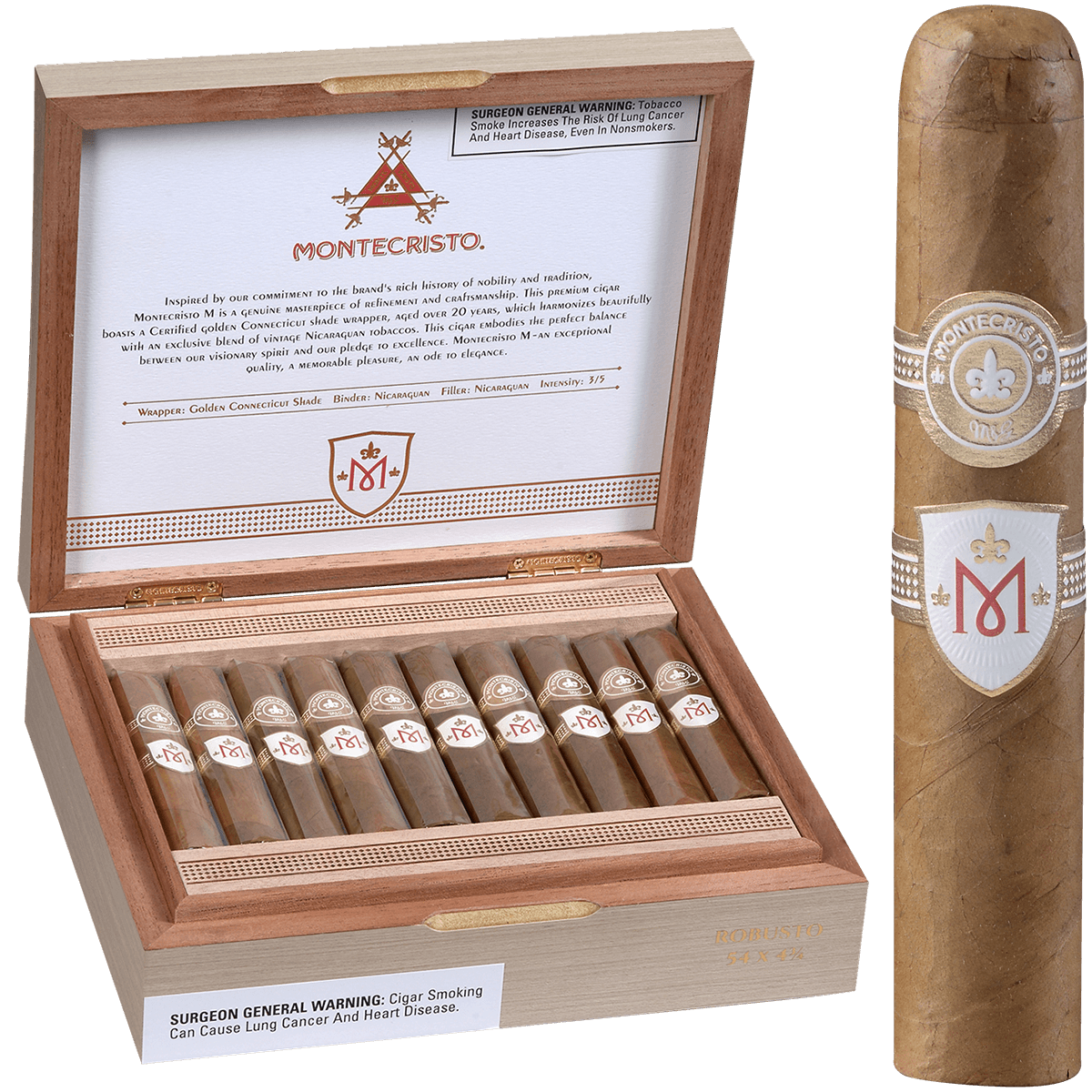 Montecristo M Robusto 20 Ct. Box 4.75X54