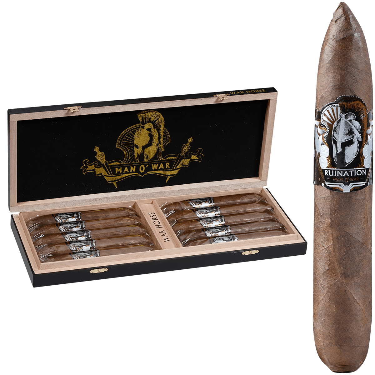 Man O' War Ruination War Horse Perfecto 10 Ct. Box 6.50X64