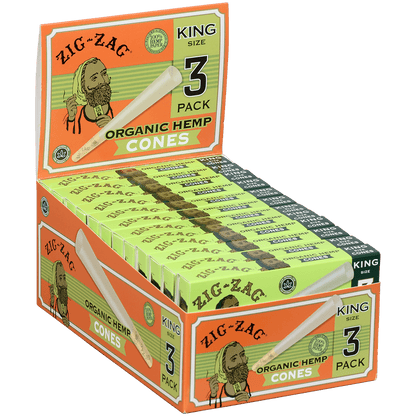 Zig-Zag Paper Cones Organic Hemp King Size 3 Pack 24 Ct.