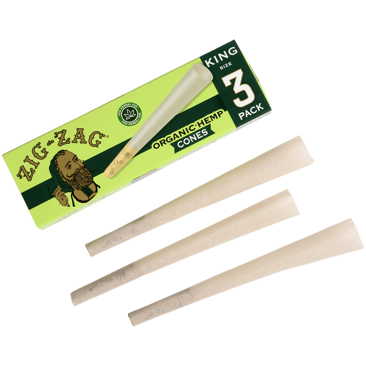 Zig-Zag Paper Cones Organic Hemp King Size 3 Pack 24 Ct.