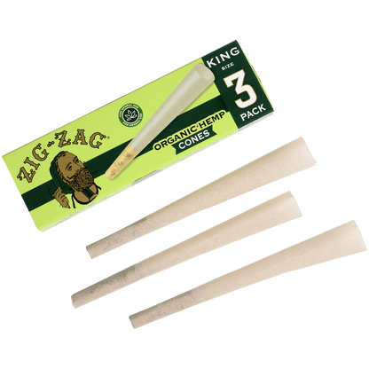 Zig-Zag Paper Cones Organic Hemp King Size 3 Pack 24 Ct.