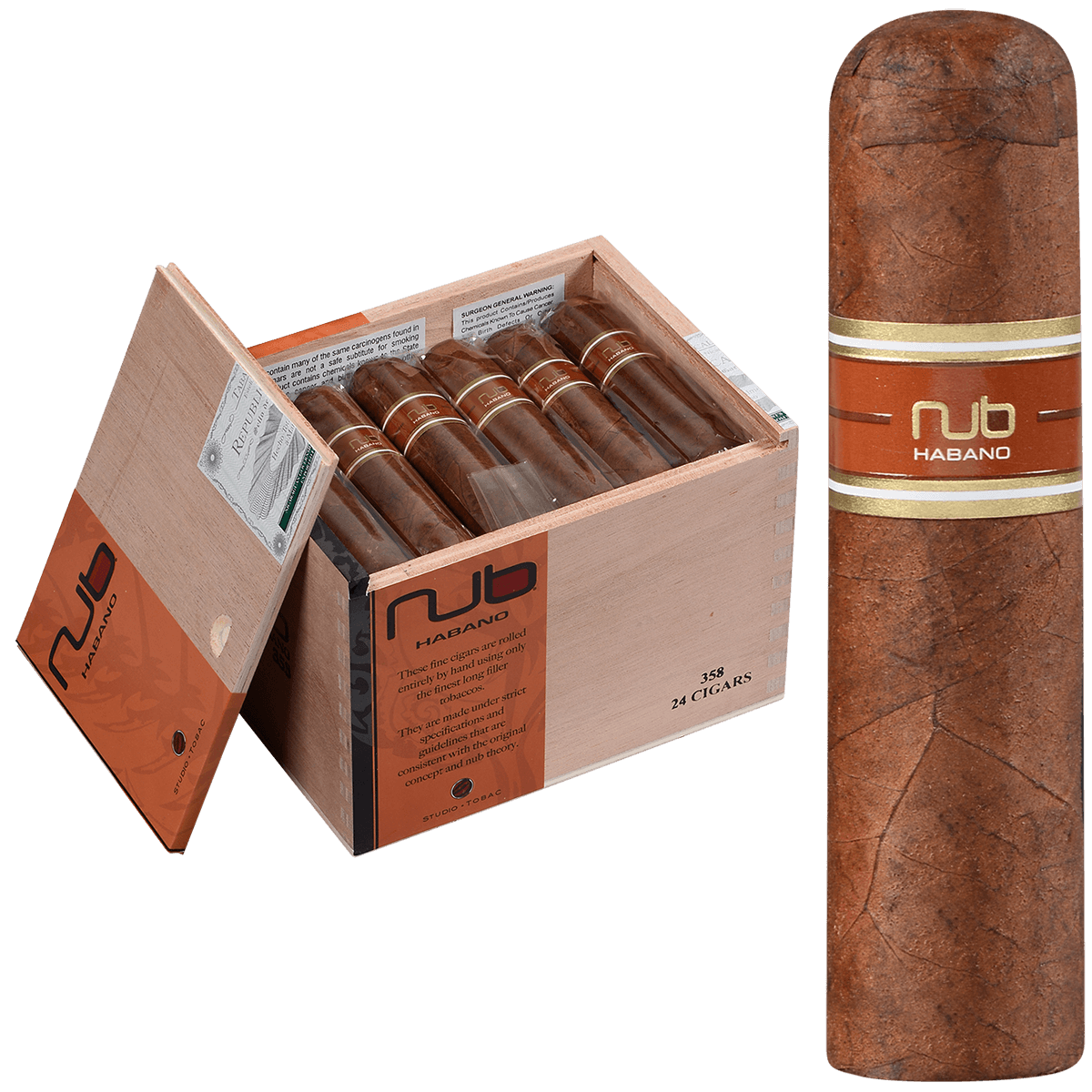 Nub Habano 358 24 Ct. Box 3.75X58