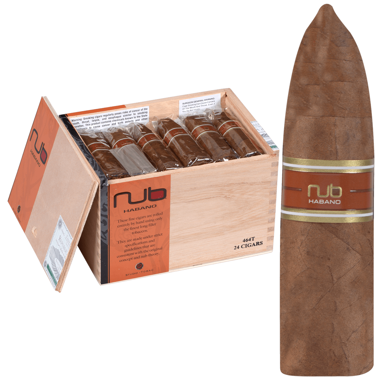 Nub Habano 464 Torpedo 24 Ct. Box 4.00X64
