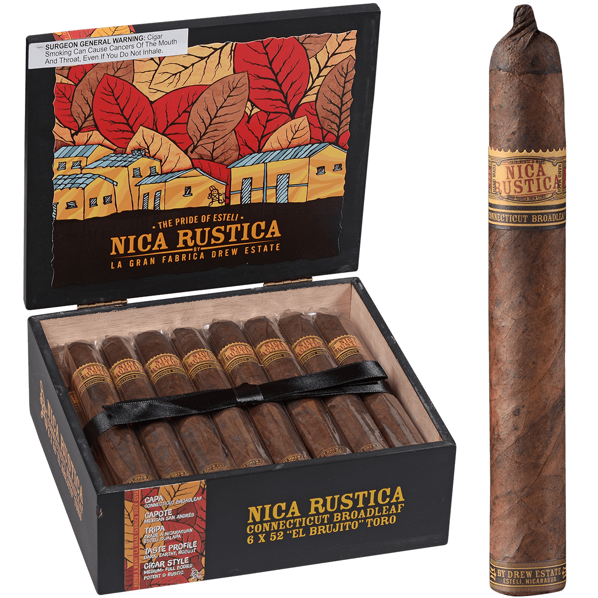Nica Rustica Broadleaf El Brujito 25 Ct Box 6.00X52