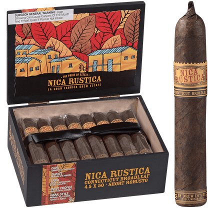 Nica Rustica Broadleaf Short Robusto 25 Ct Box 4.50X50
