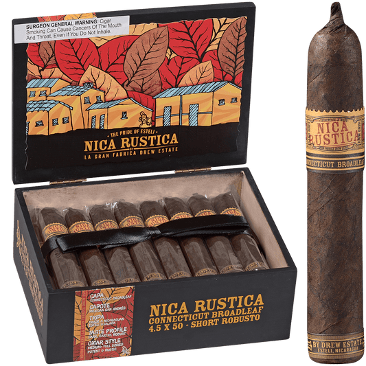 Nica Rustica Broadleaf Short Robusto 25 Ct Box 4.50X50