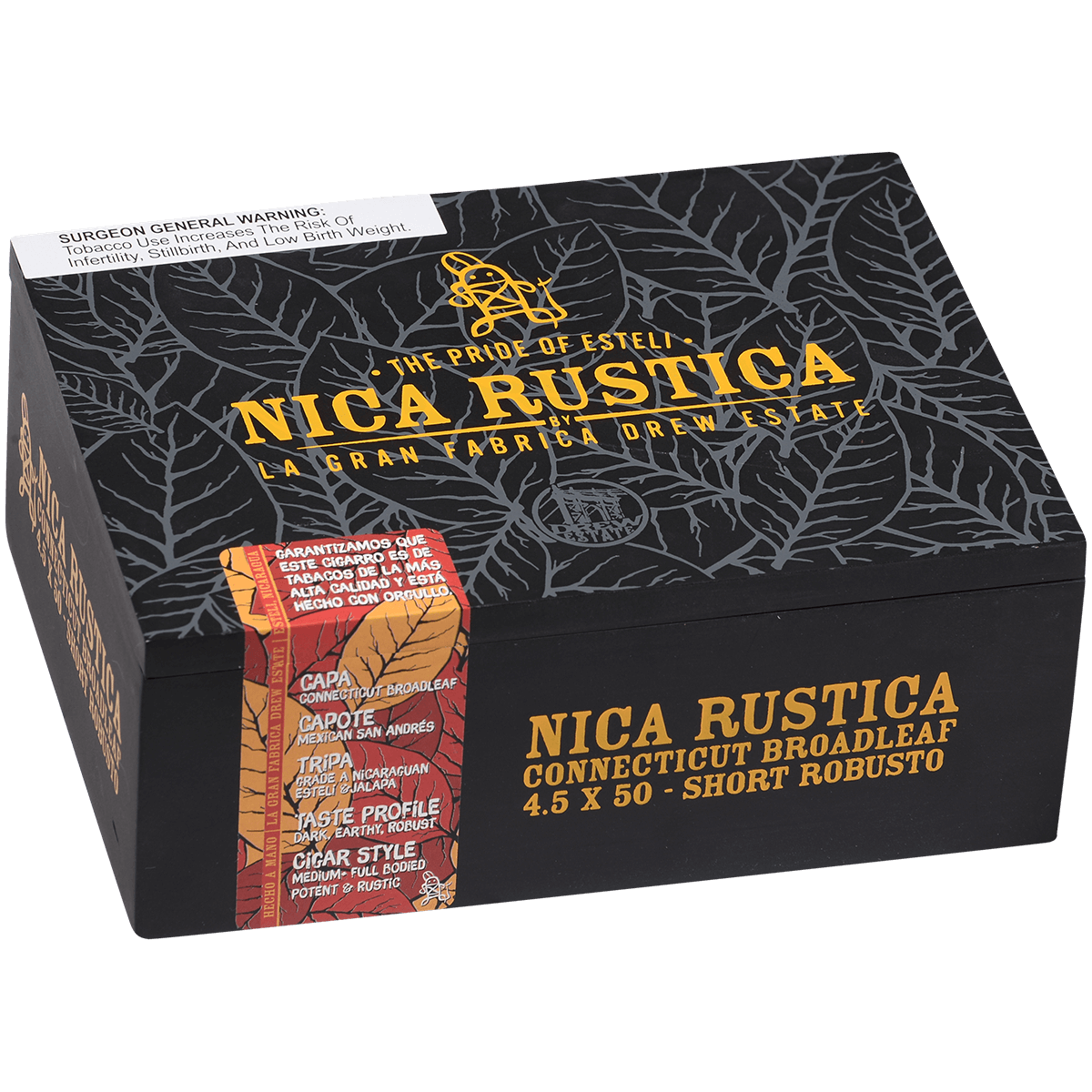 Nica Rustica Broadleaf Short Robusto 25 Ct Box 4.50X50