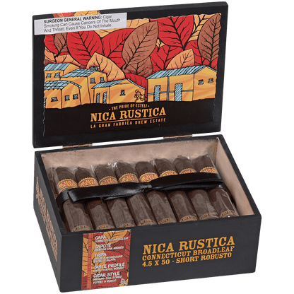 Nica Rustica Broadleaf Short Robusto 25 Ct Box 4.50X50