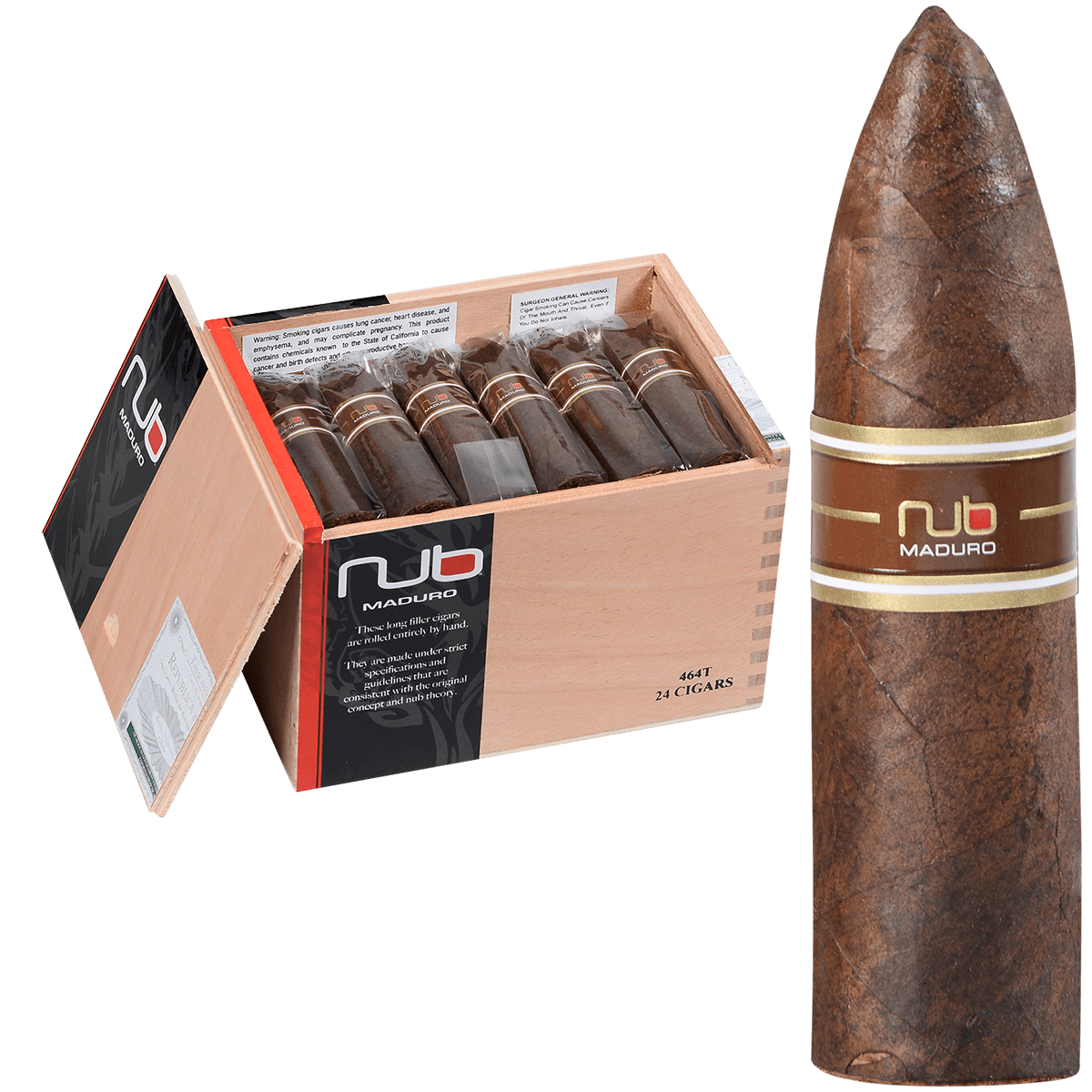 Nub Maduro 464 Torpedo 24 Ct. Box 4.00X64