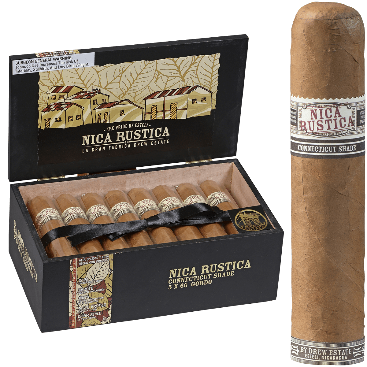 Drew Estate Nica Rustica Shade Gordo 5X66 25Ct Box