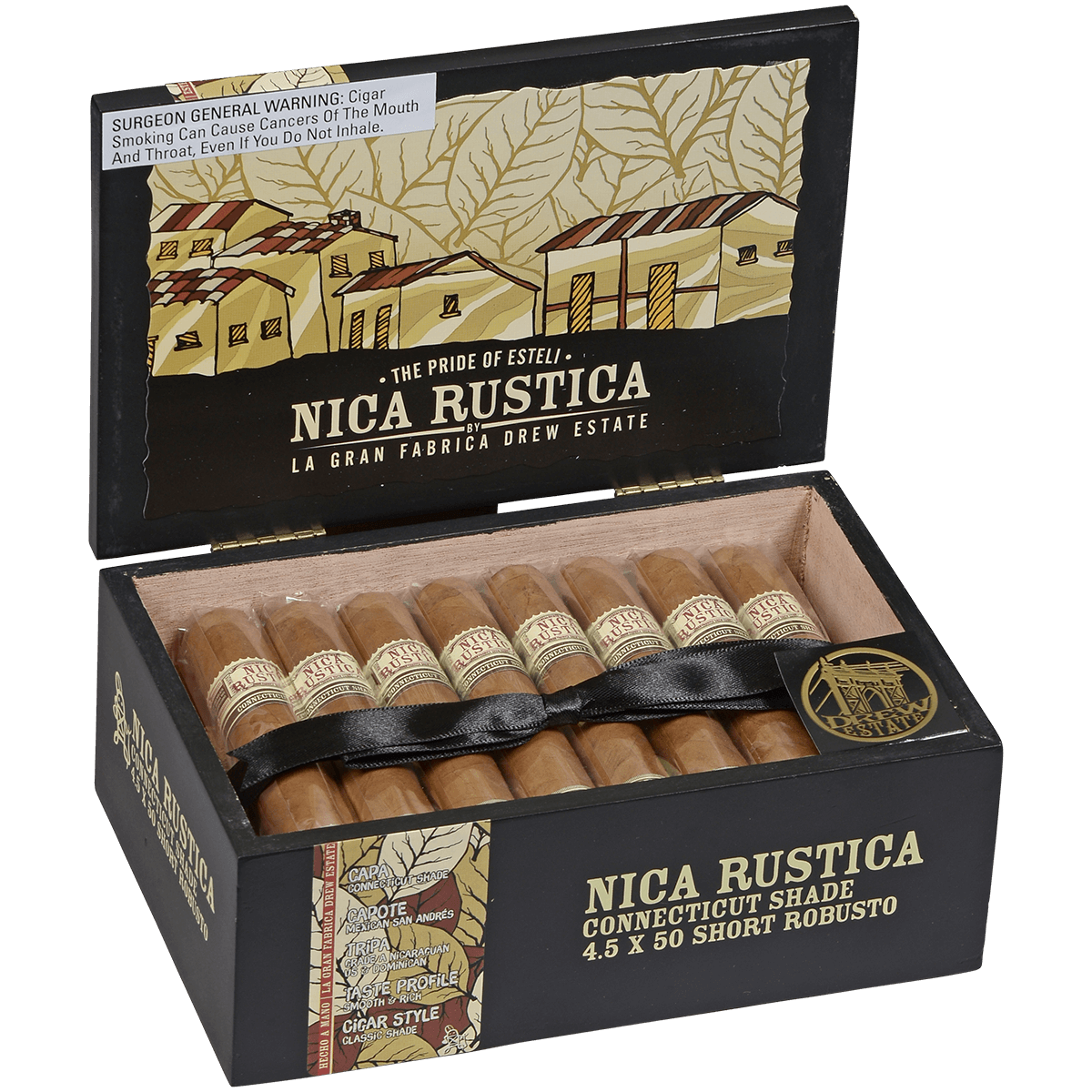 Drew Estate Nica Rustica Shade Robusto 4.5X50 25Ct Box