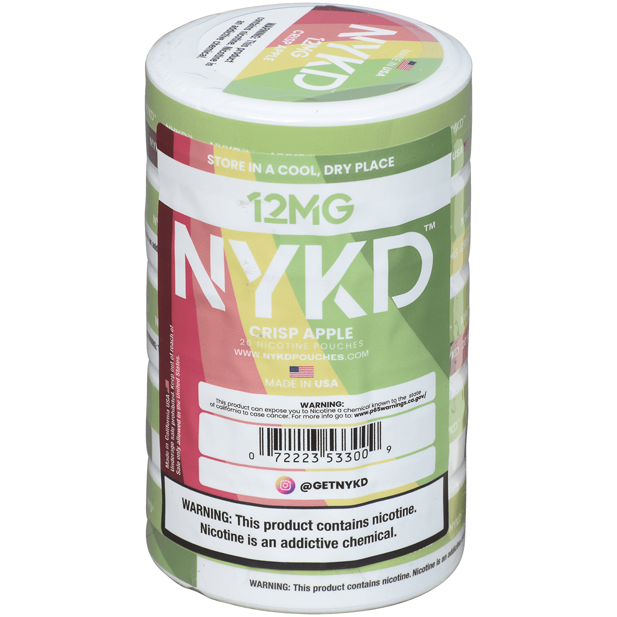 Nykd Us Nicotine Pouches Crisp Apple 12Mg 1/5 Ct.