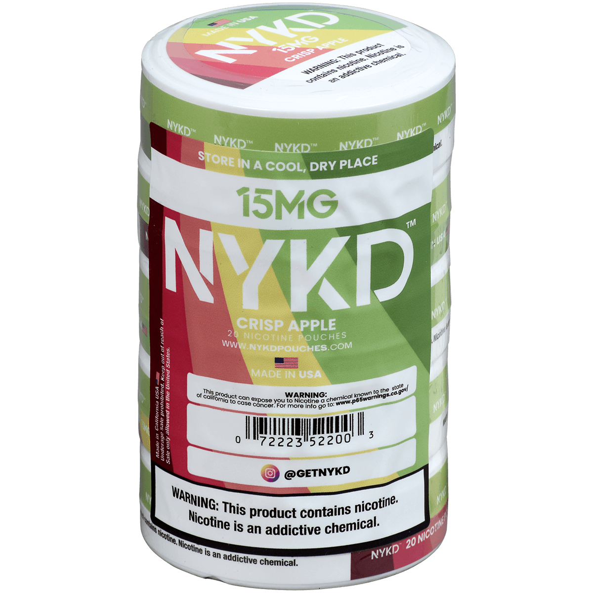 Nykd Us Nicotine Pouches Crisp Apple 15Mg 1/5 Ct.
