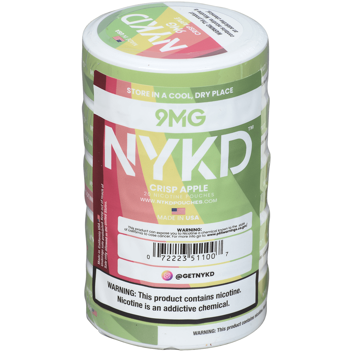 Nykd Us Nicotine Pouches Crisp Apple 9Mg 1/5 Ct.