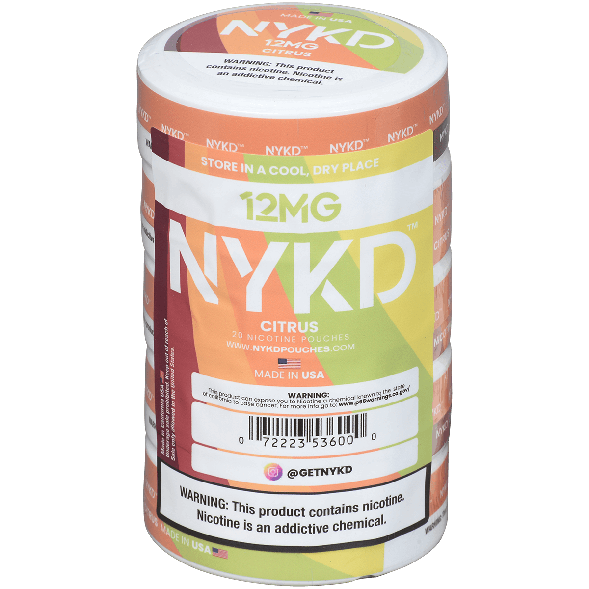 Nykd Us Nicotine Pouches Citrus 12Mg 1/5 Ct.