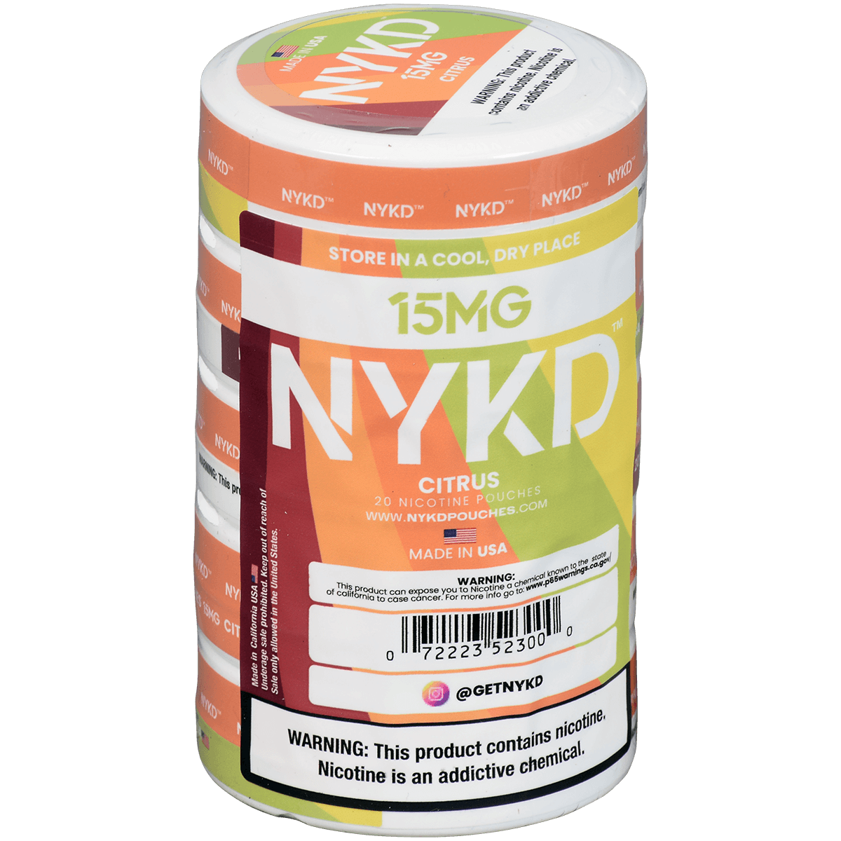 Nykd Us Nicotine Pouches Citrus 15Mg 1/5 Ct.