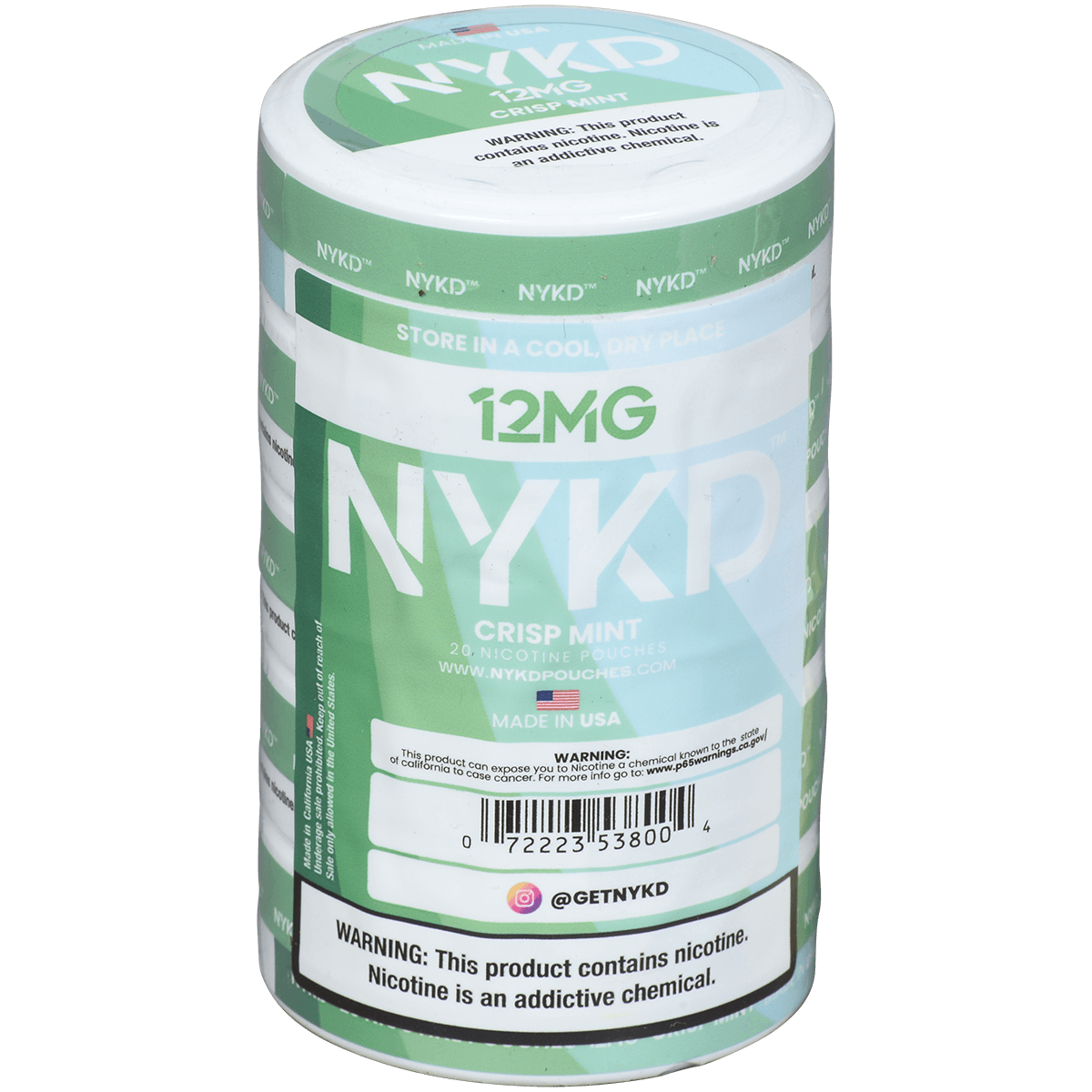 Nykd Us Nicotine Pouches Crisp Mint 12Mg 1/5 Ct.