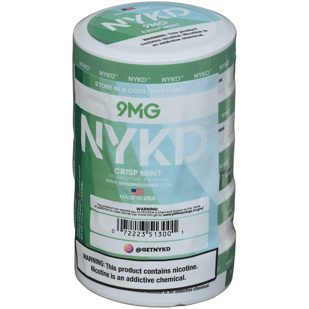 Nykd Us Nicotine Pouches Crisp Mint 9Mg 1/5 Ct.