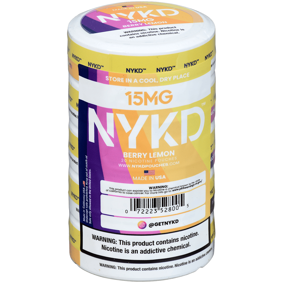 Nykd Us Nicotine Pouches Berry Lemon 15Mg 1/5 Ct.