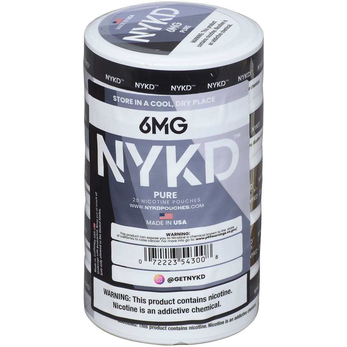 Nykd Us Nicotine Pouches Pure Unflavored 6Mg 1/5 Ct.