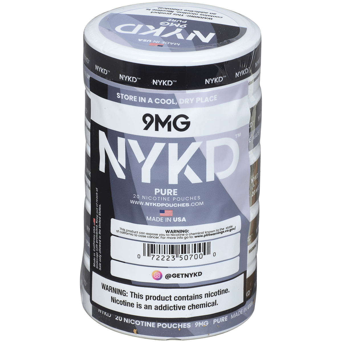 Nykd Us Nicotine Pouches Pure Unflavored 9Mg 1/5 Ct.