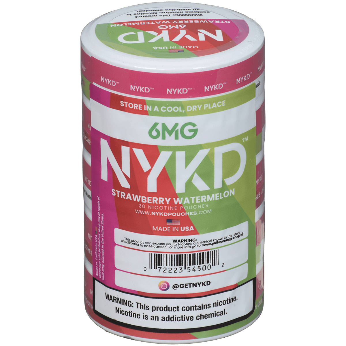 Nykd Us Nicotine Pouches Strawberry Watermelon 6Mg 1/5 Ct.