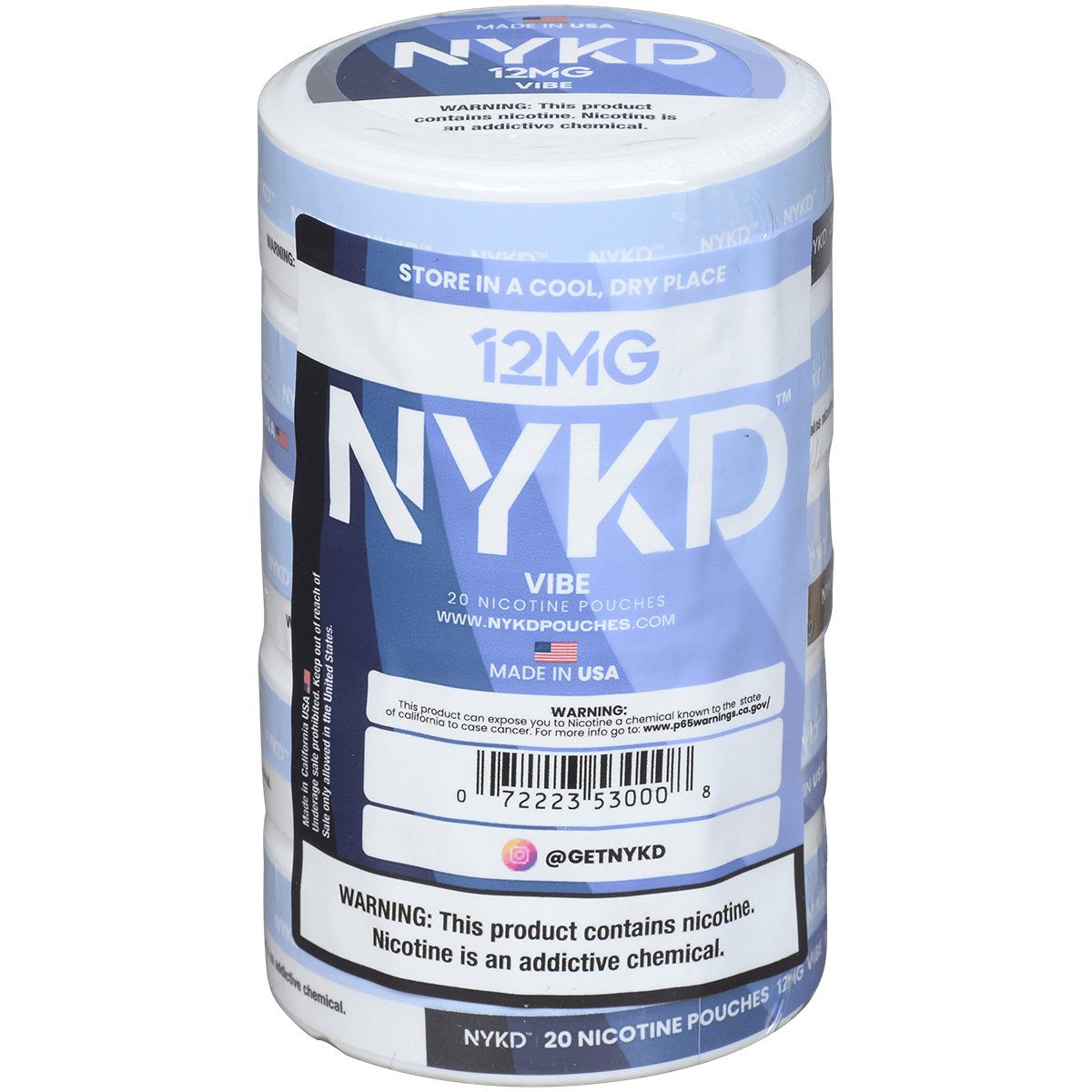 Nykd Us Nicotine Pouches Vibe Unflavored 12Mg 1/5 Ct.