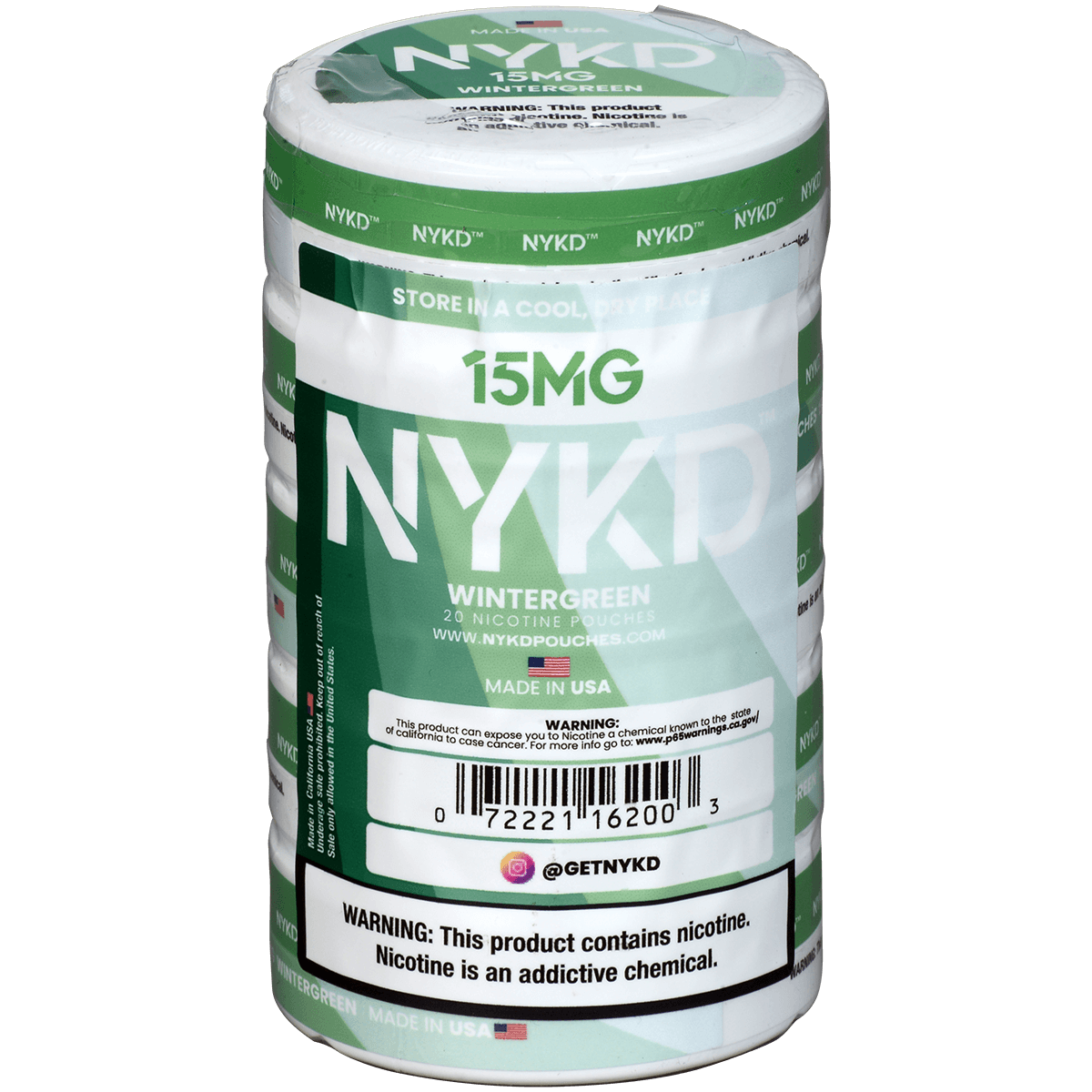 Nykd Us Nicotine Pouches Wintergreen 15Mg 1/5 Ct.