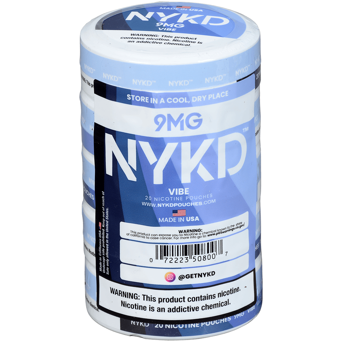Nykd Us Nicotine Pouches Vibe Unflavored 9Mg 1/5 Ct.