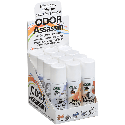 Odor Assassin 2.2Oz Mixed Orange Mango Cotton 12 Ct Display Ordor Eliminator