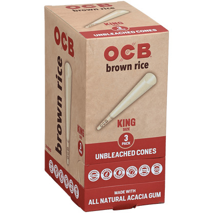 OCB BROWN RICE CONES KING SIZE 24/3 CT.