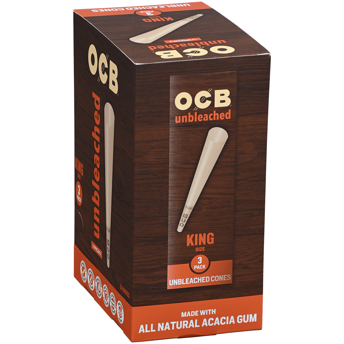 OCB UNBLEACHED CONES KING SIZE 24/3 CT.