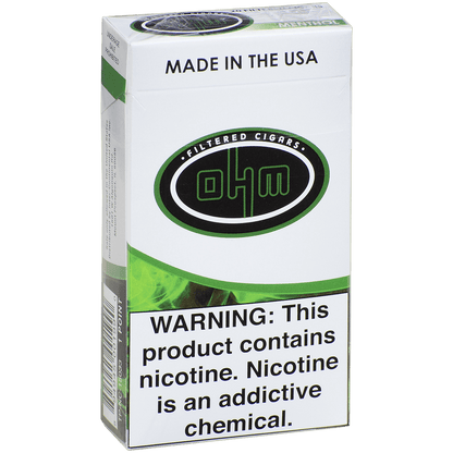 Ohm Filter Cigars Menthol 10/20 Carton