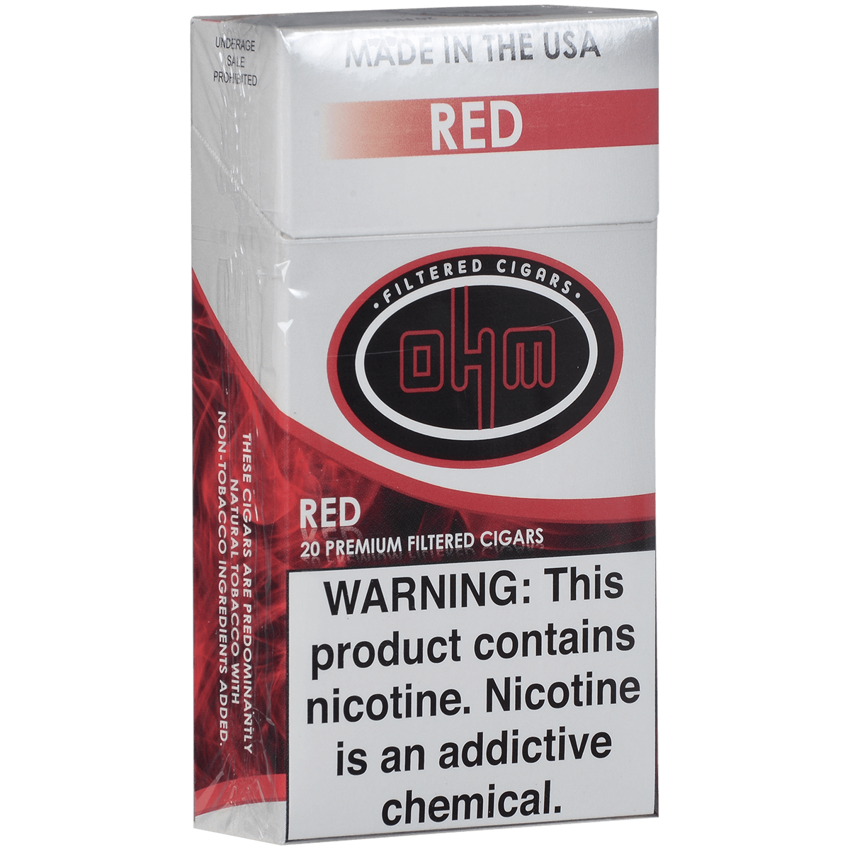 Ohm Filter Cigars Red 10/20 Carton