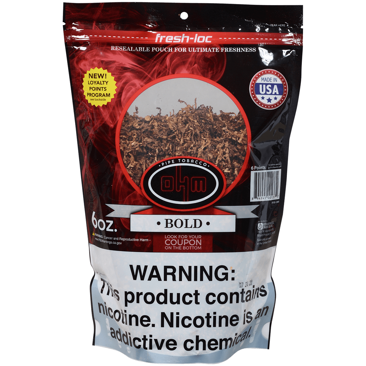 Ohm Pipe Tobacco Bold 8 Oz. Bag
