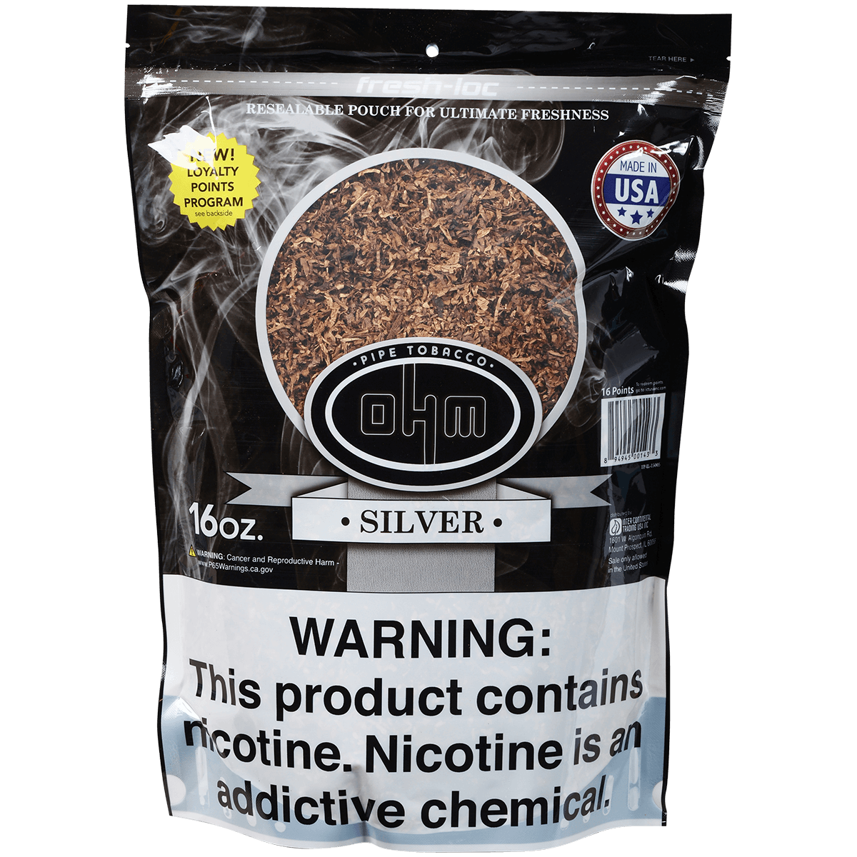 Ohm Pipe Tobacco Silver 16 Oz. Bag