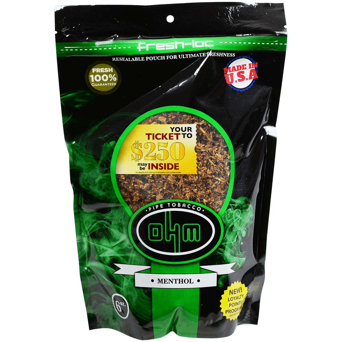 Ohm Pipe Tobacco Menthol 6 Oz. Bag