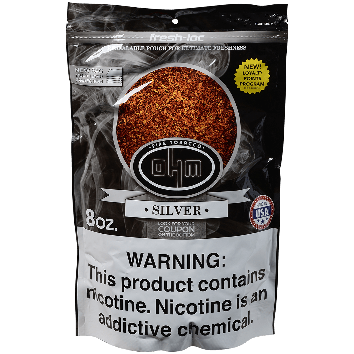 Ohm Pipe Tobacco Silver 8 Oz. Bag