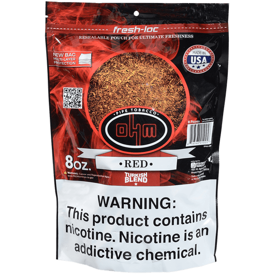 Ohm Pipe Tobacco Turkish Red 8 Oz. Bag