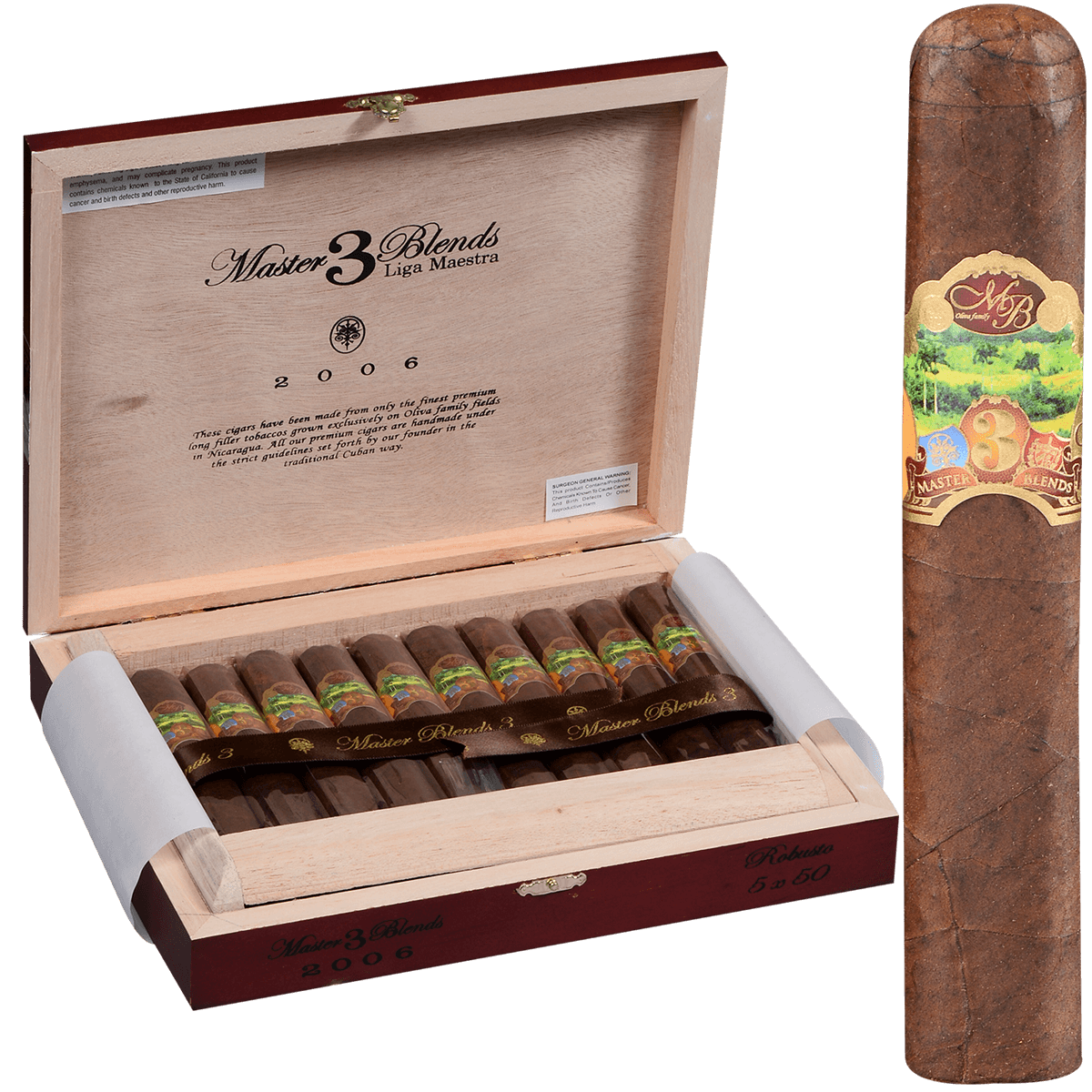 Oliva Master Blends 3 Robusto 20 Ct. Box 5.00X50
