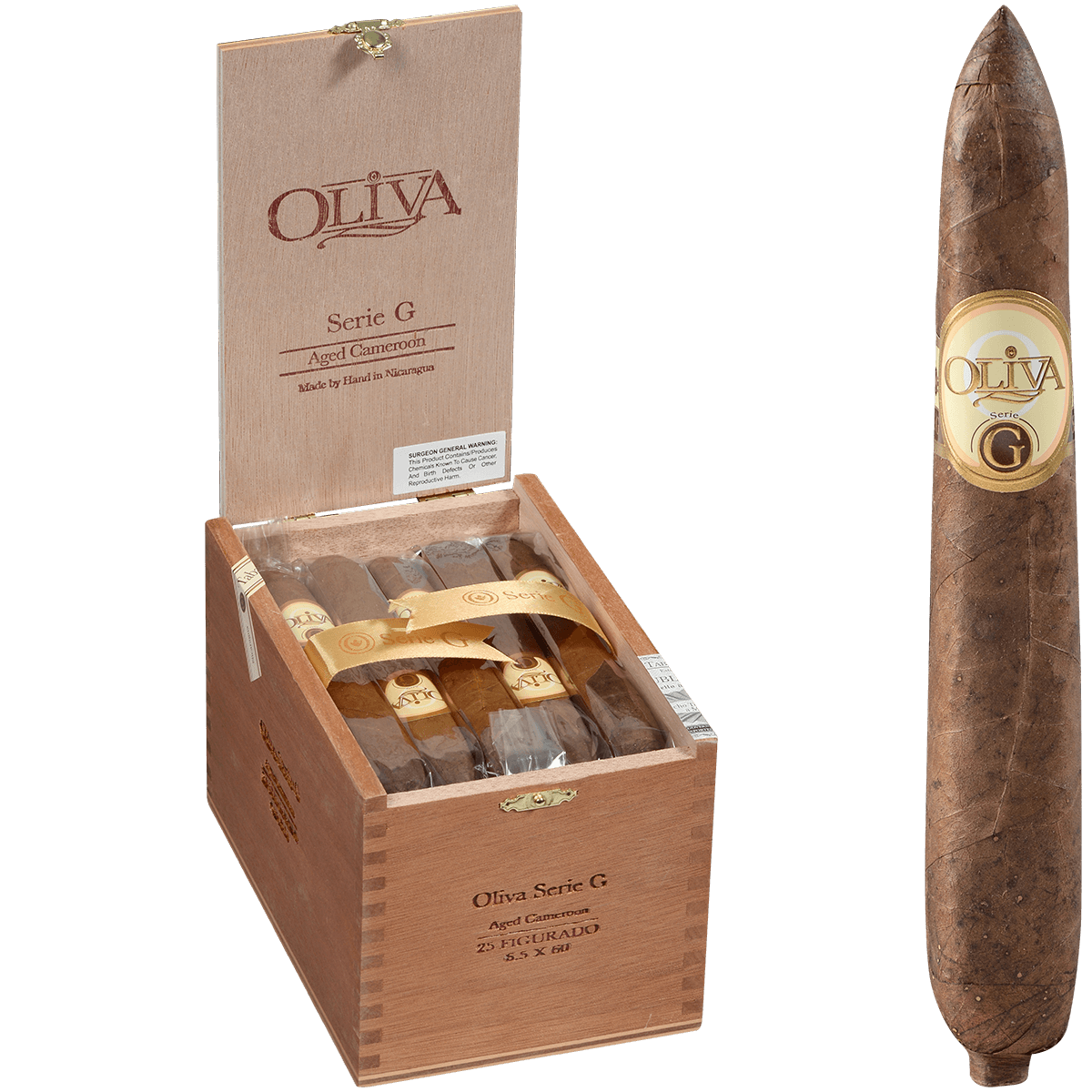 Oliva Serie G Cameroon Figurado 25 Ct. Box 6.50X60