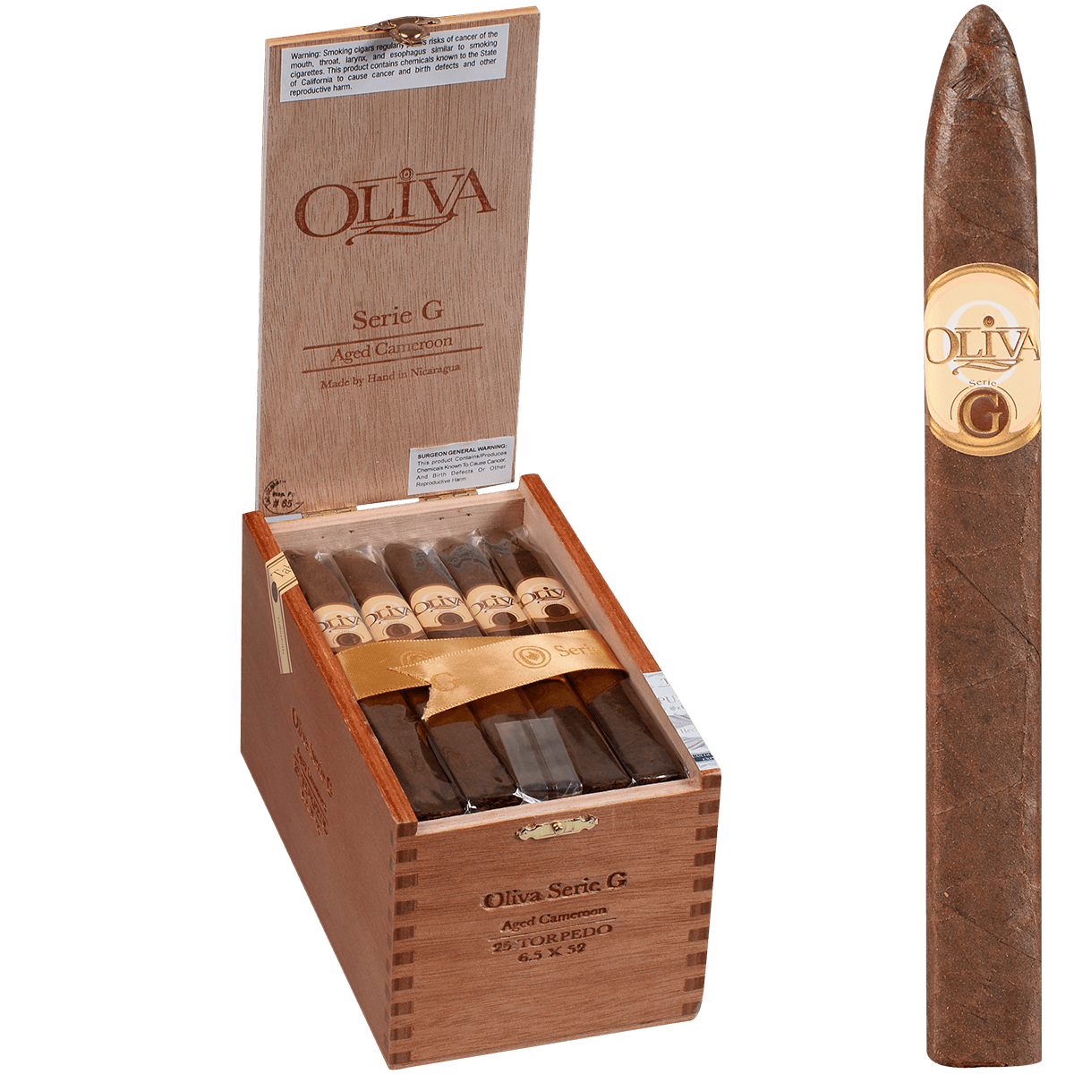 Oliva Serie G Cameroon Torpedo 25 Ct. Box 6.50X52
