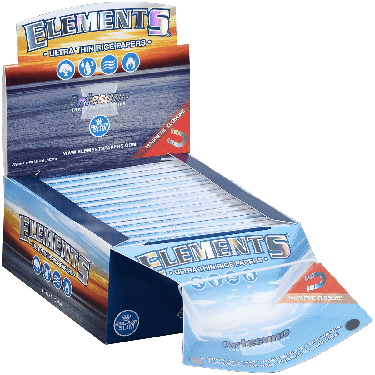 Papers Elements Artesano Ultra Thin Rice King Size Magnetic Closure 15/33 Ct