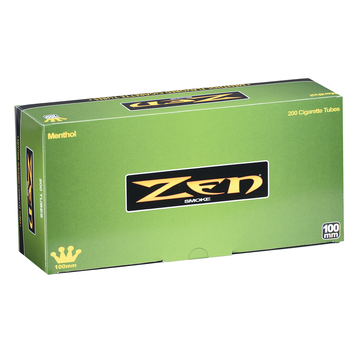Cigarette Tubes Zen 100Mm Menthol Flavor 200 Ct. Box