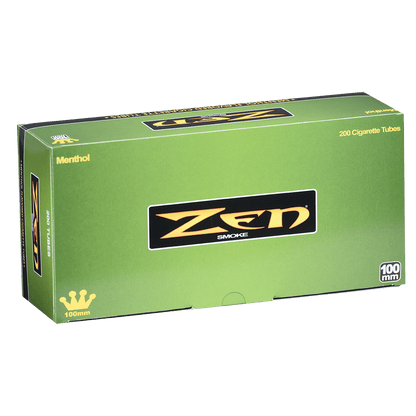 Cigarette Tubes Zen 100Mm Menthol Flavor 200 Ct. Box