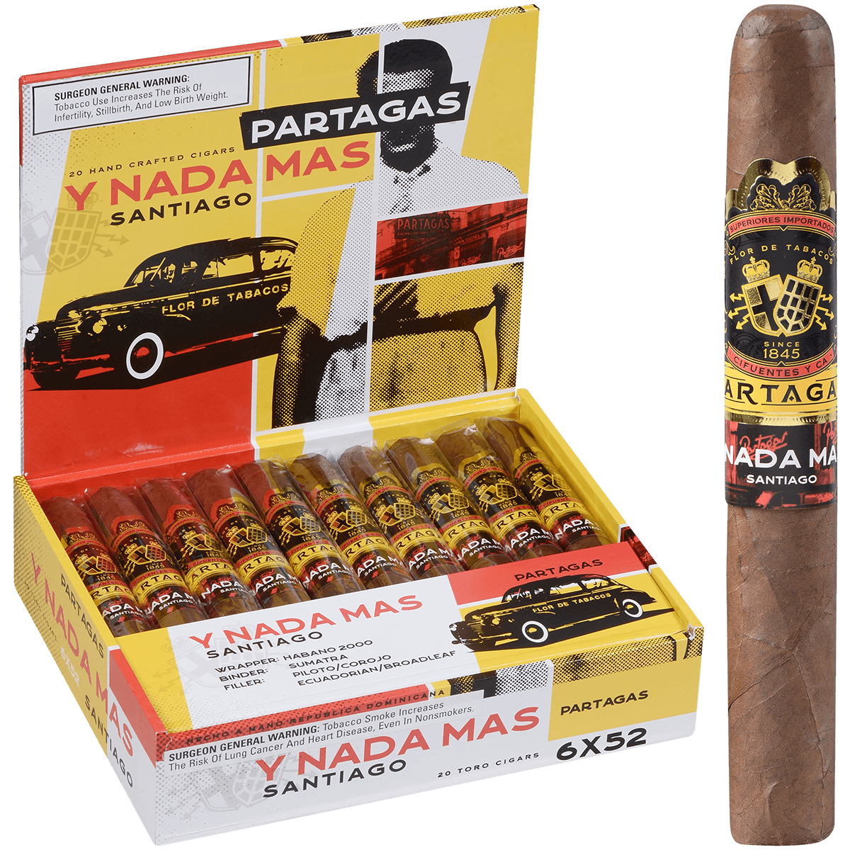 Partagas Y Nada Mas Toro 20 Ct. Box 6.00X52