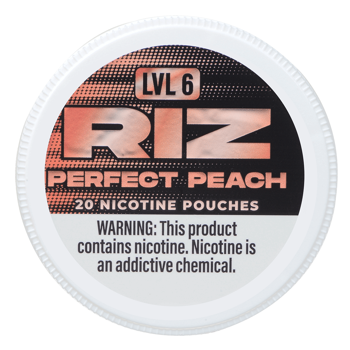 Riz Nicotine Pouches Perfect Peach 9Mg Lvl6 5Pk 20 Pouches/Can