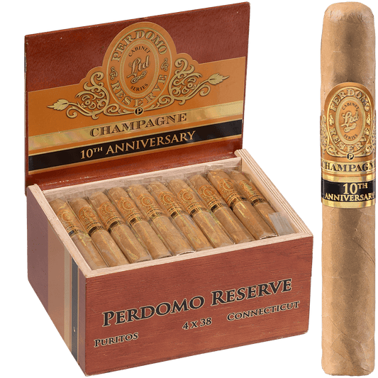 Perdomo 10Th Anniversary Champagne Puritos 50 Ct. Box 4.00X38